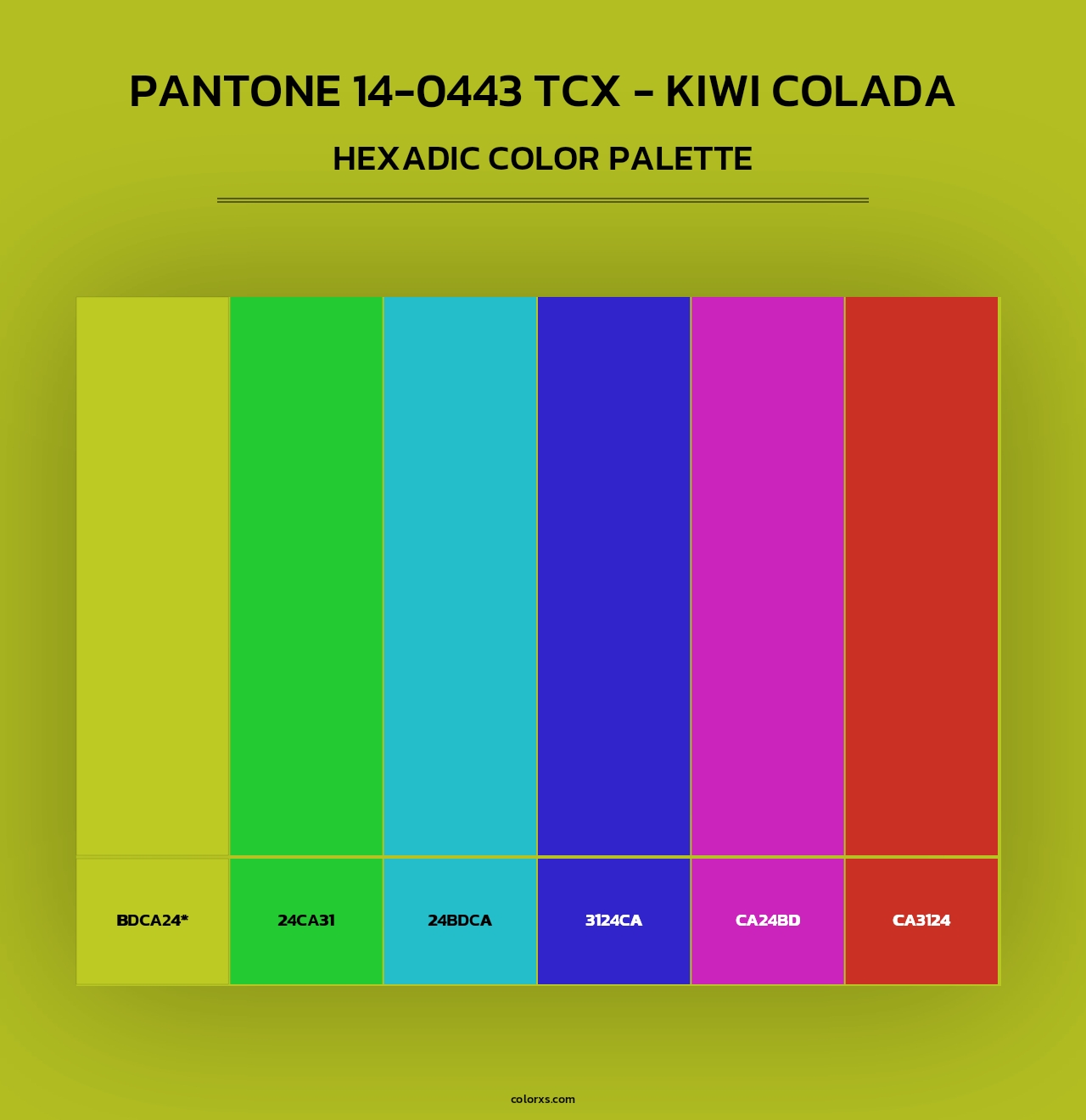 PANTONE 14-0443 TCX - Kiwi Colada - Hexadic Color Palette