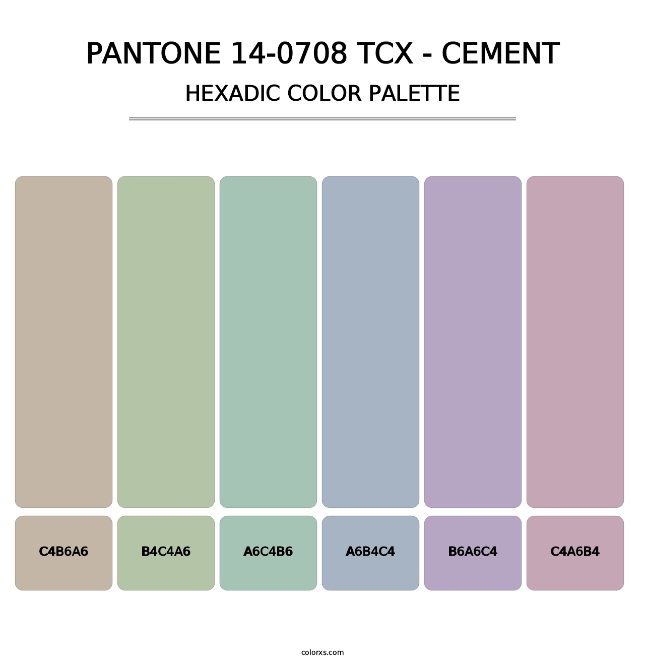PANTONE 14-0708 TCX - Cement - Hexadic Color Palette