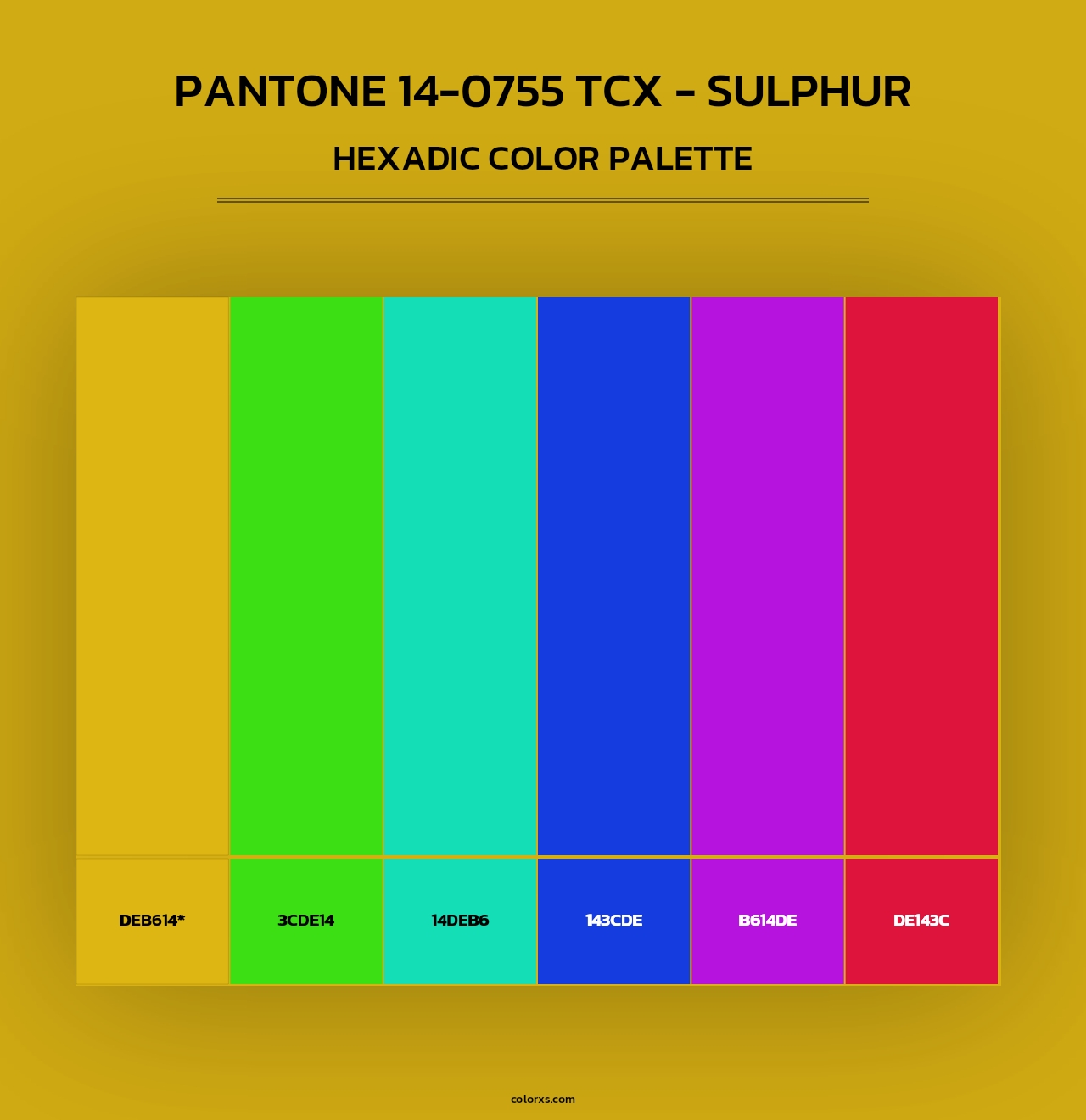 PANTONE 14-0755 TCX - Sulphur - Hexadic Color Palette