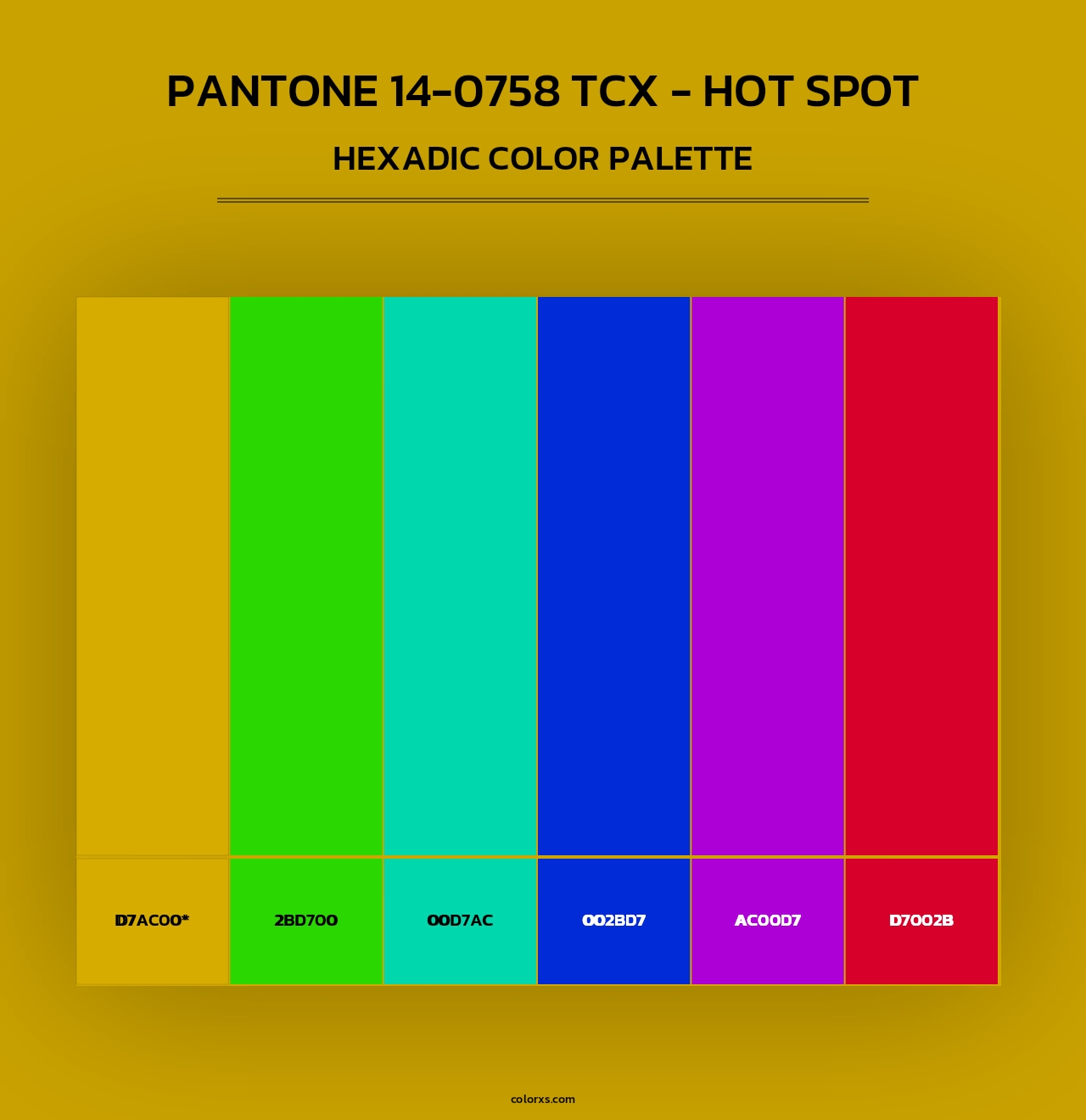 PANTONE 14-0758 TCX - Hot Spot - Hexadic Color Palette