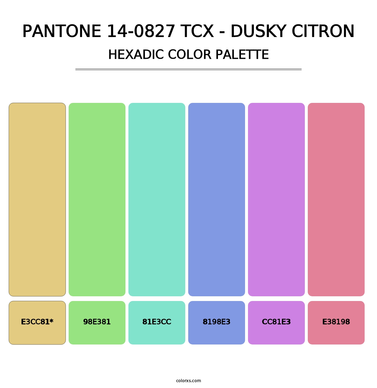 PANTONE 14-0827 TCX - Dusky Citron - Hexadic Color Palette