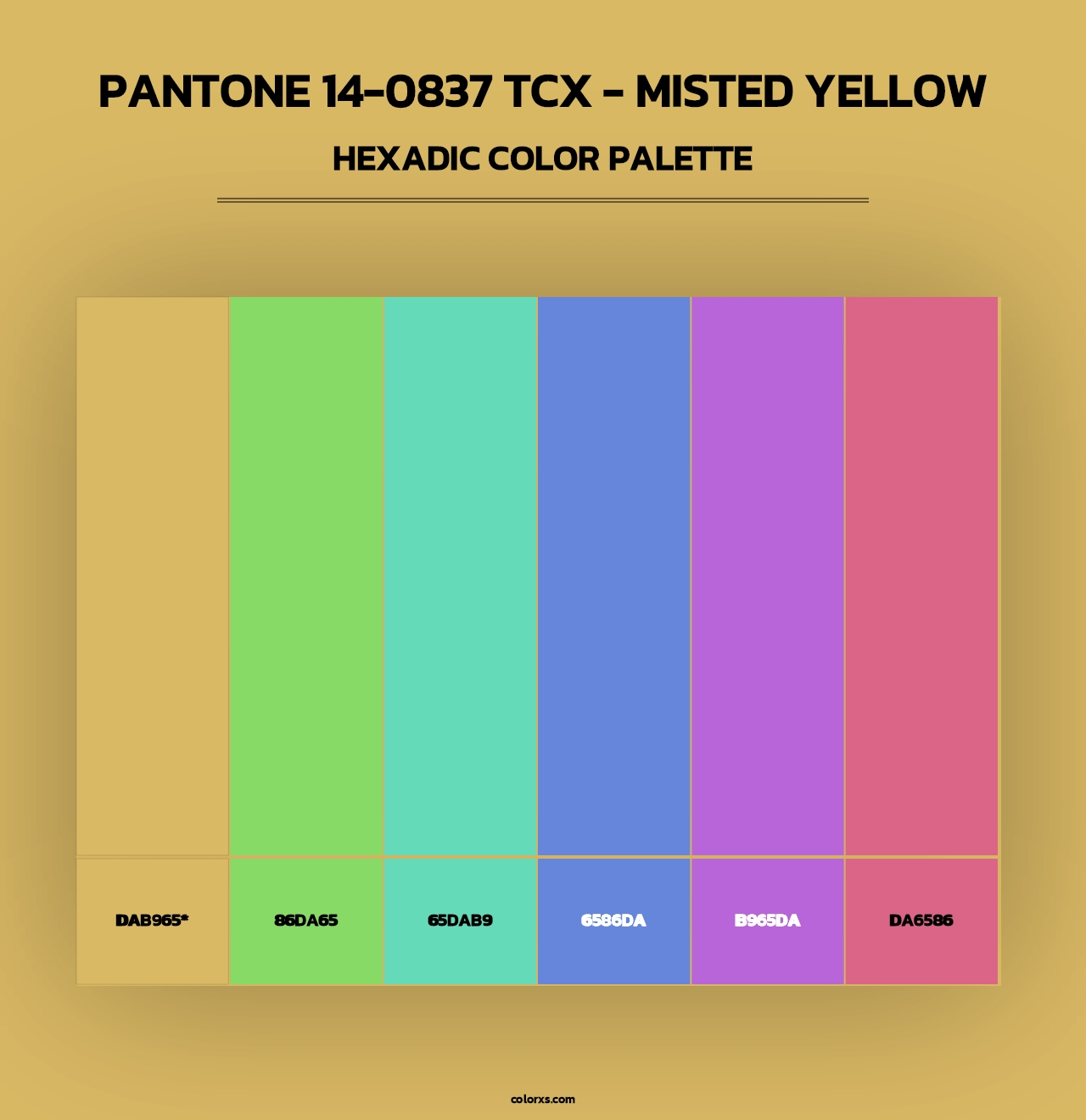 PANTONE 14-0837 TCX - Misted Yellow - Hexadic Color Palette