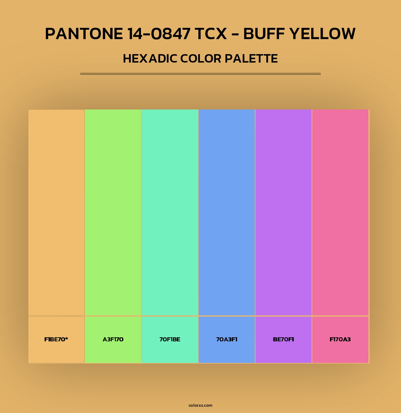 Pantone 14-0847 TCX - Buff Yellow - Hexadic Color Palette