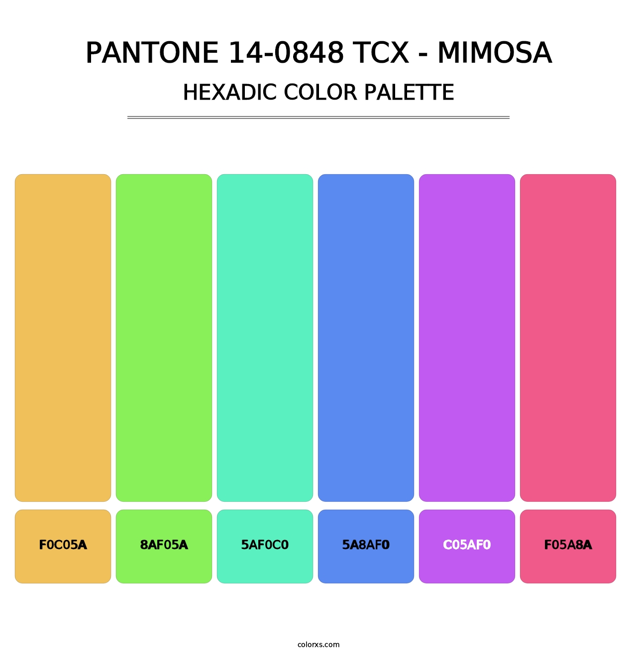 PANTONE 14-0848 TCX - Mimosa - Hexadic Color Palette