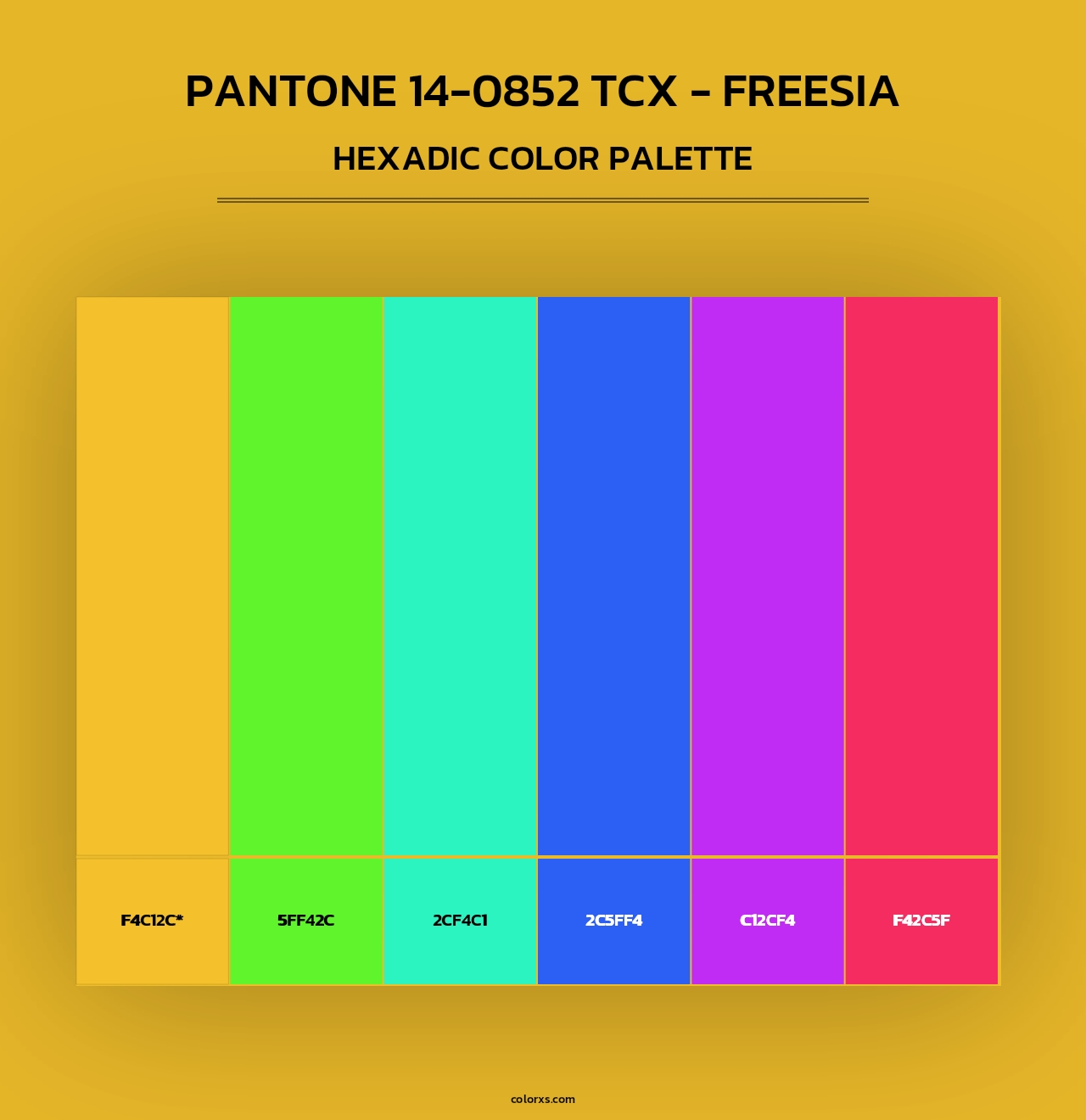 PANTONE 14-0852 TCX - Freesia - Hexadic Color Palette