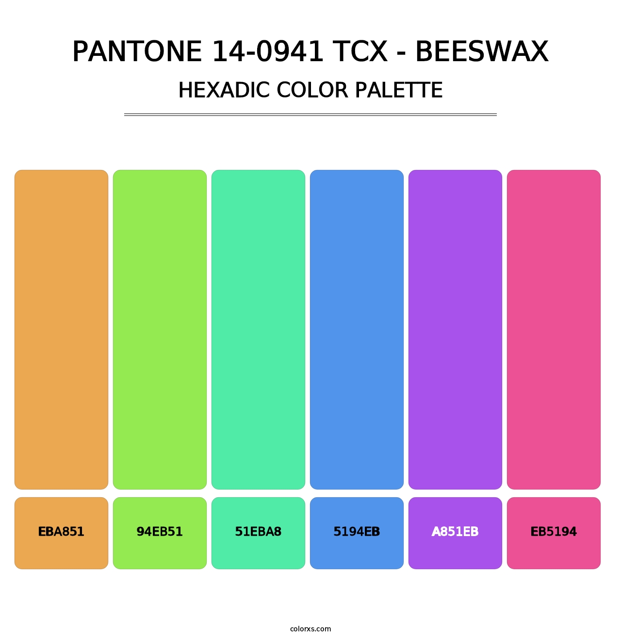 PANTONE 14-0941 TCX - Beeswax - Hexadic Color Palette