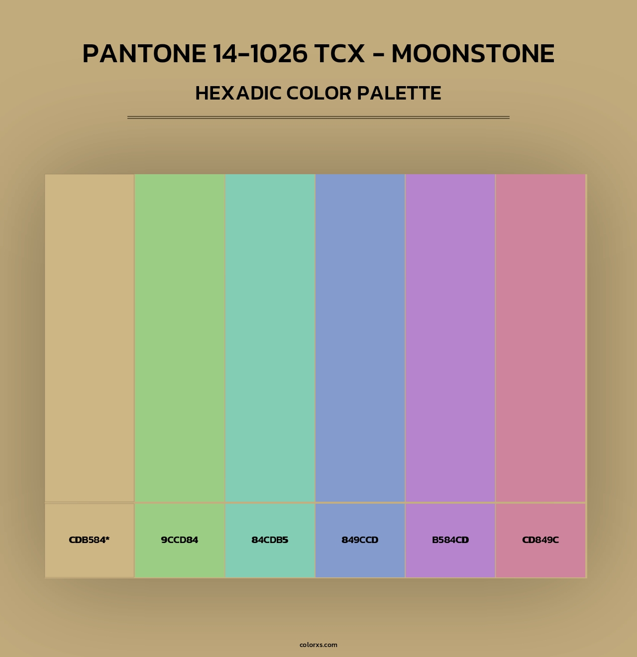 PANTONE 14-1026 TCX - Moonstone - Hexadic Color Palette