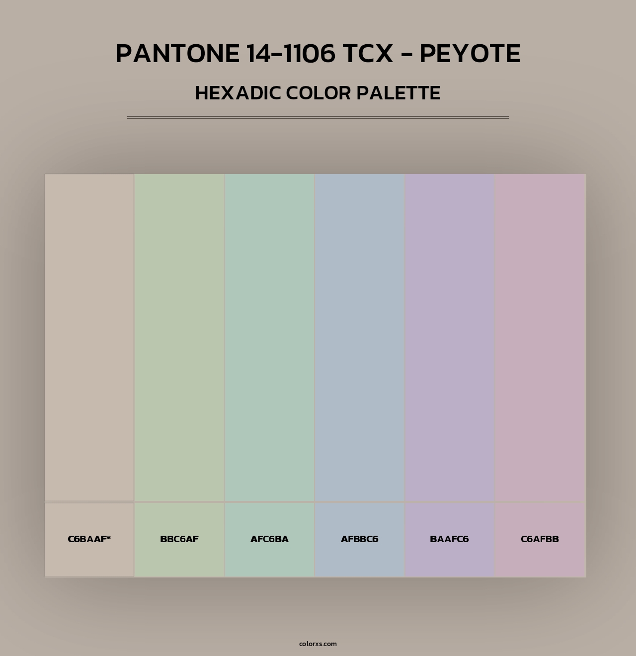 PANTONE 14-1106 TCX - Peyote - Hexadic Color Palette