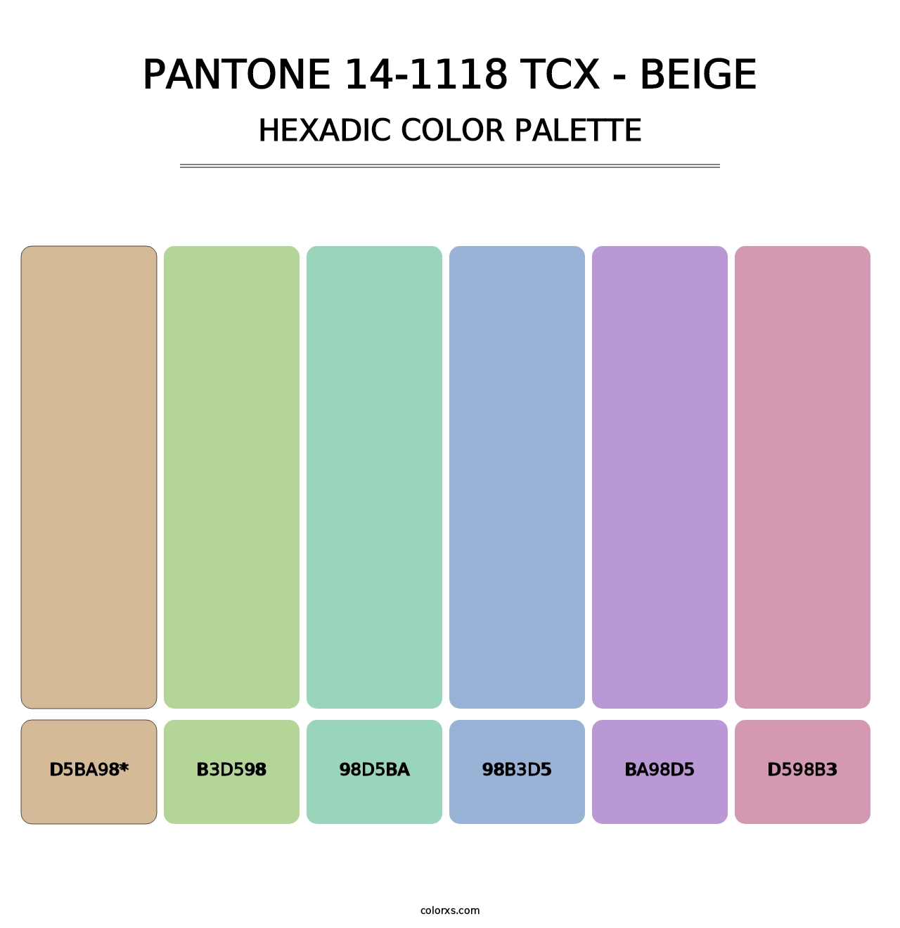 PANTONE 14-1118 TCX - Beige - Hexadic Color Palette