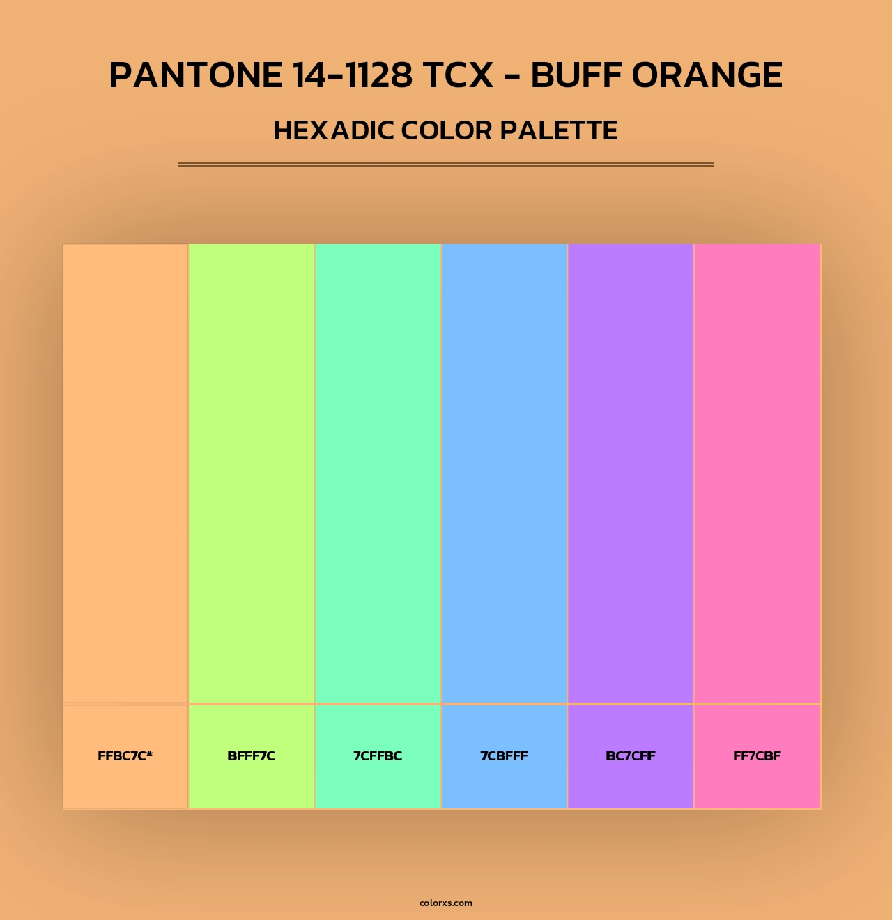 PANTONE 14-1128 TCX - Buff Orange - Hexadic Color Palette