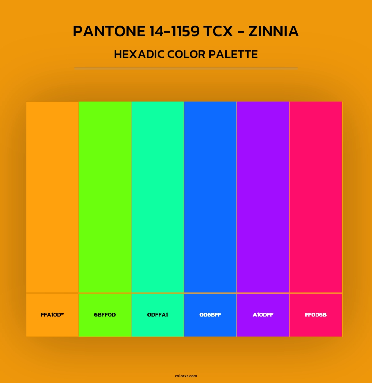 PANTONE 14-1159 TCX - Zinnia - Hexadic Color Palette