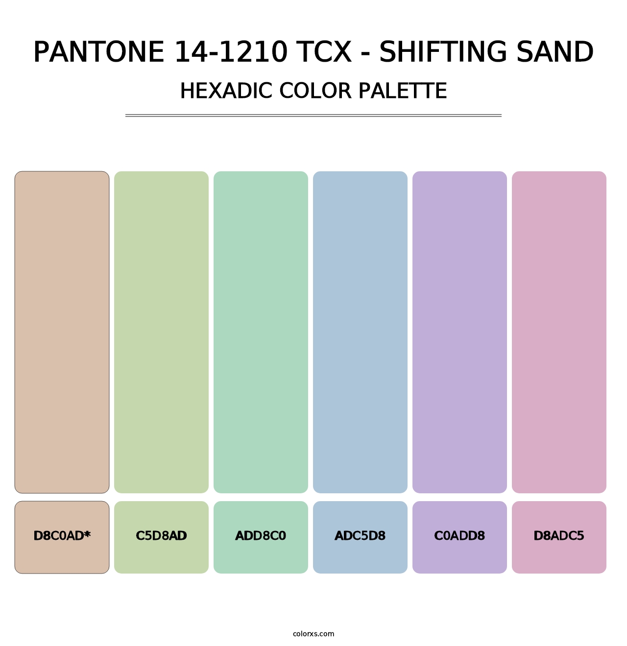 PANTONE 14-1210 TCX - Shifting Sand - Hexadic Color Palette