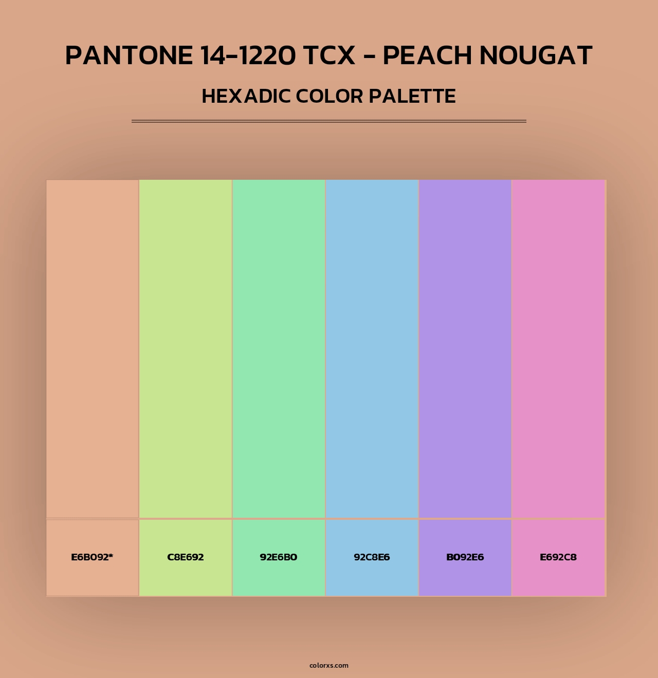 PANTONE 14-1220 TCX - Peach Nougat - Hexadic Color Palette