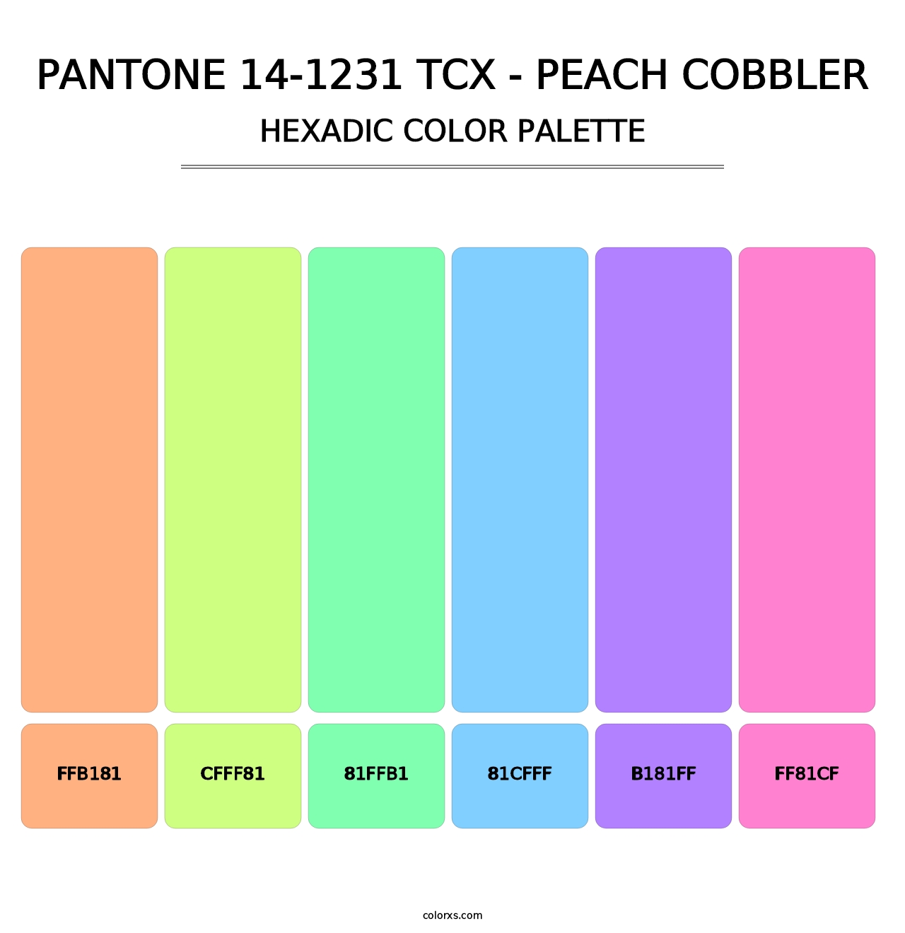 PANTONE 14-1231 TCX - Peach Cobbler - Hexadic Color Palette