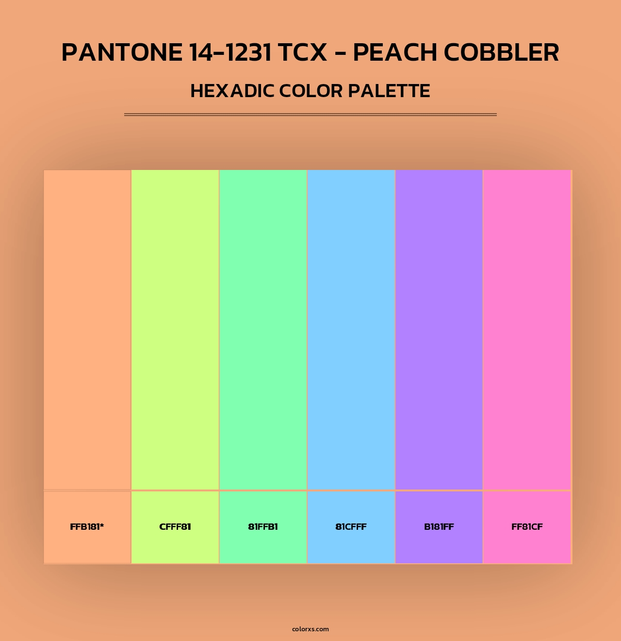 PANTONE 14-1231 TCX - Peach Cobbler - Hexadic Color Palette