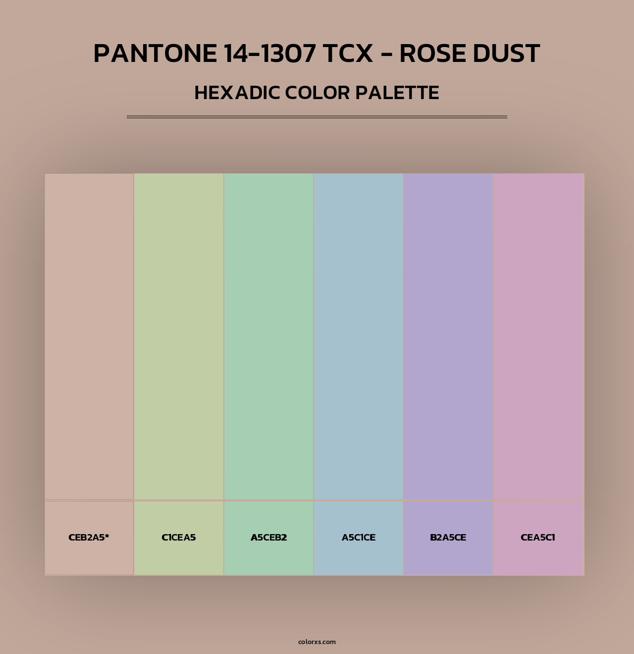 PANTONE 14-1307 TCX - Rose Dust - Hexadic Color Palette