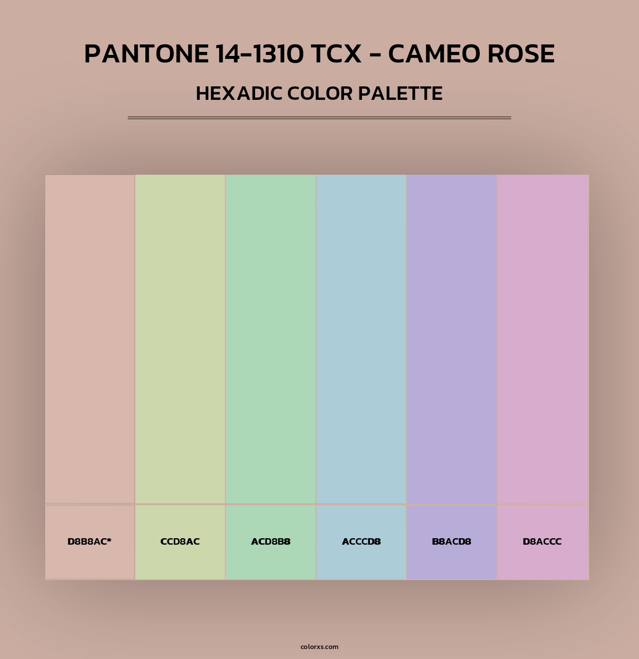 PANTONE 14-1310 TCX - Cameo Rose - Hexadic Color Palette