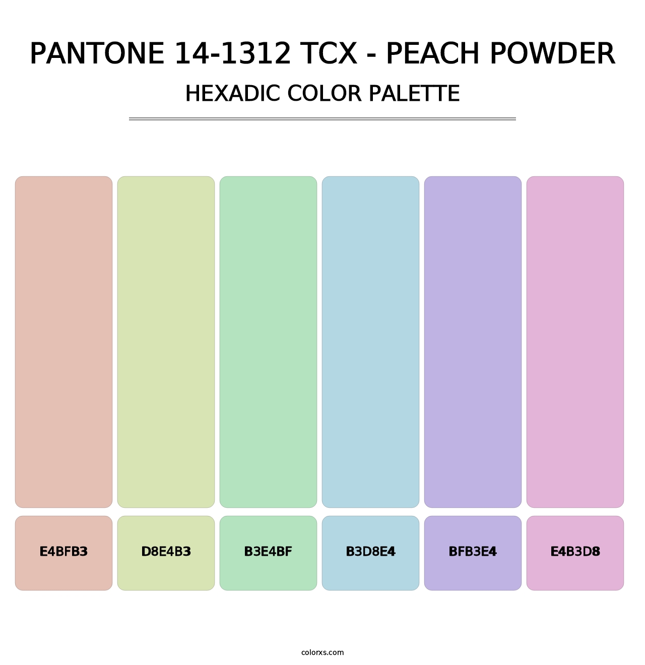 PANTONE 14-1312 TCX - Peach Powder - Hexadic Color Palette