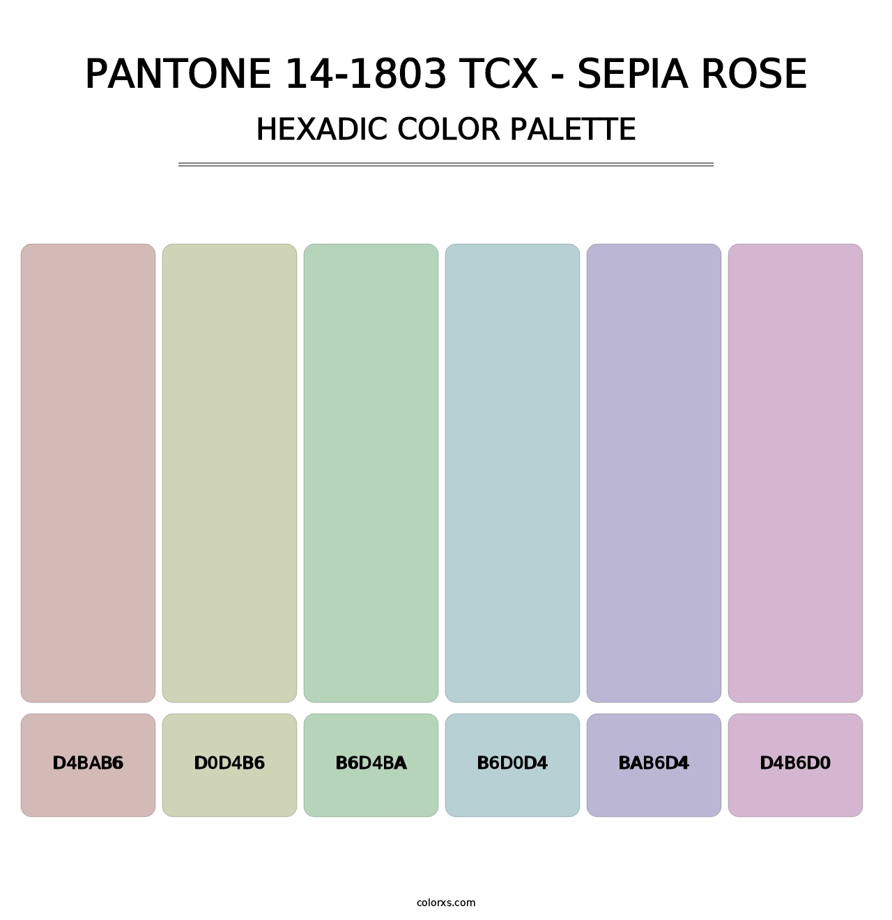 PANTONE 14-1803 TCX - Sepia Rose - Hexadic Color Palette