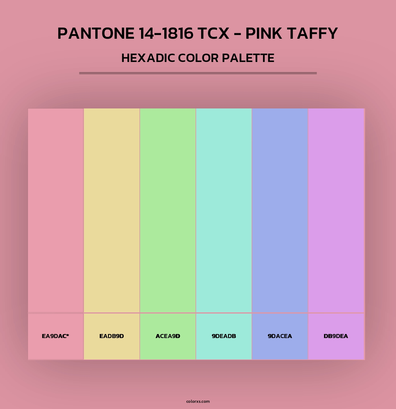 PANTONE 14-1816 TCX - Pink Taffy - Hexadic Color Palette