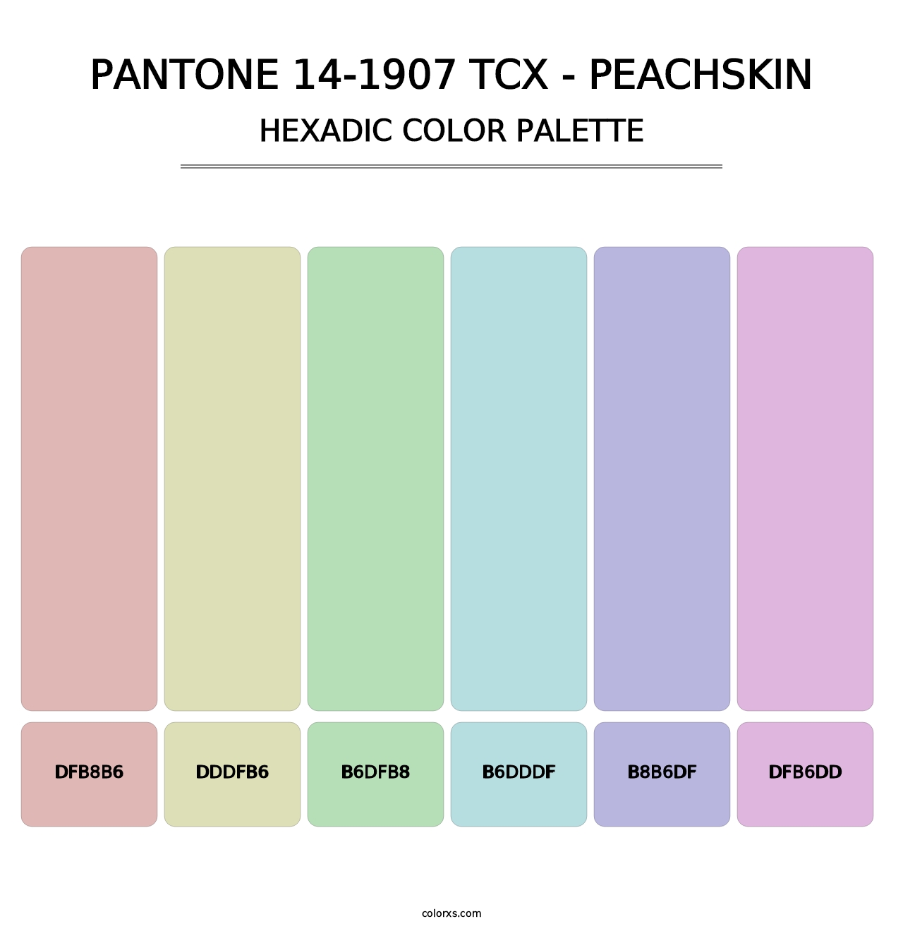 PANTONE 14-1907 TCX - Peachskin - Hexadic Color Palette