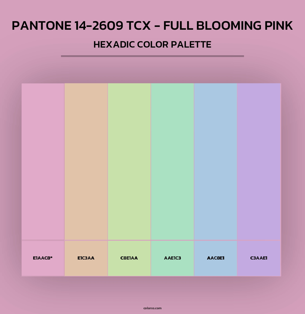 PANTONE 14-2609 TCX - Full Blooming Pink - Hexadic Color Palette