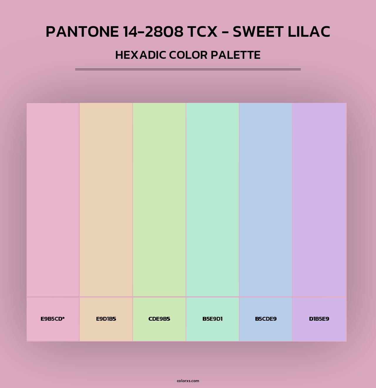 PANTONE 14-2808 TCX - Sweet Lilac - Hexadic Color Palette