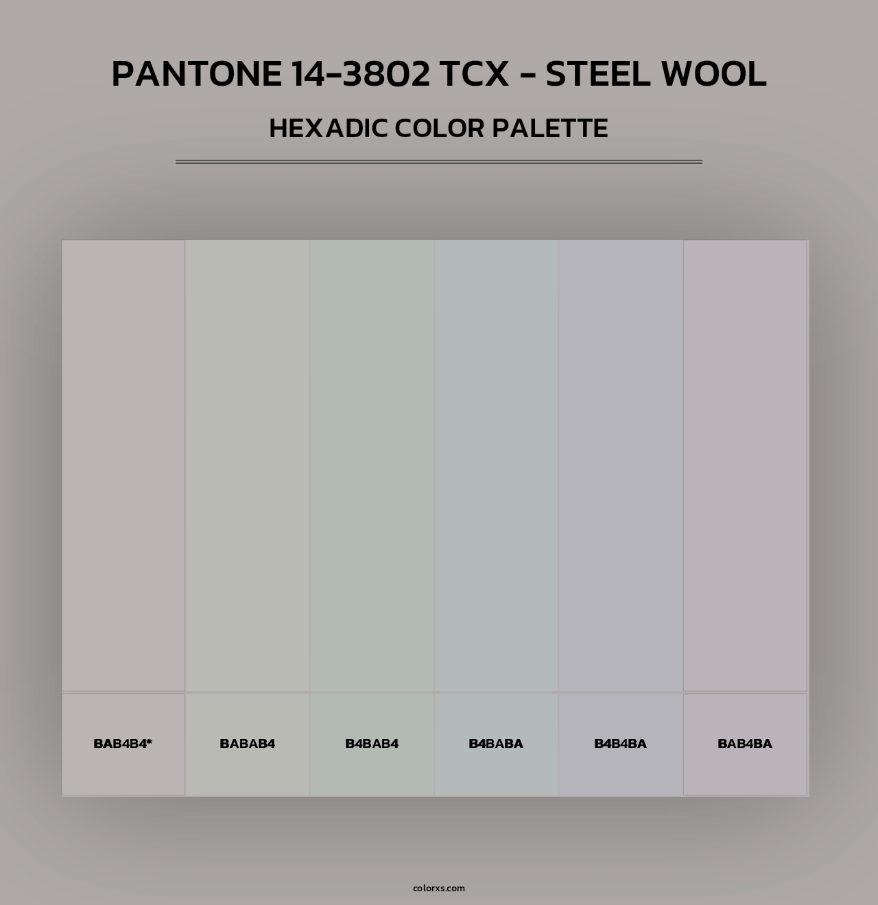 PANTONE 14-3802 TCX - Steel Wool - Hexadic Color Palette