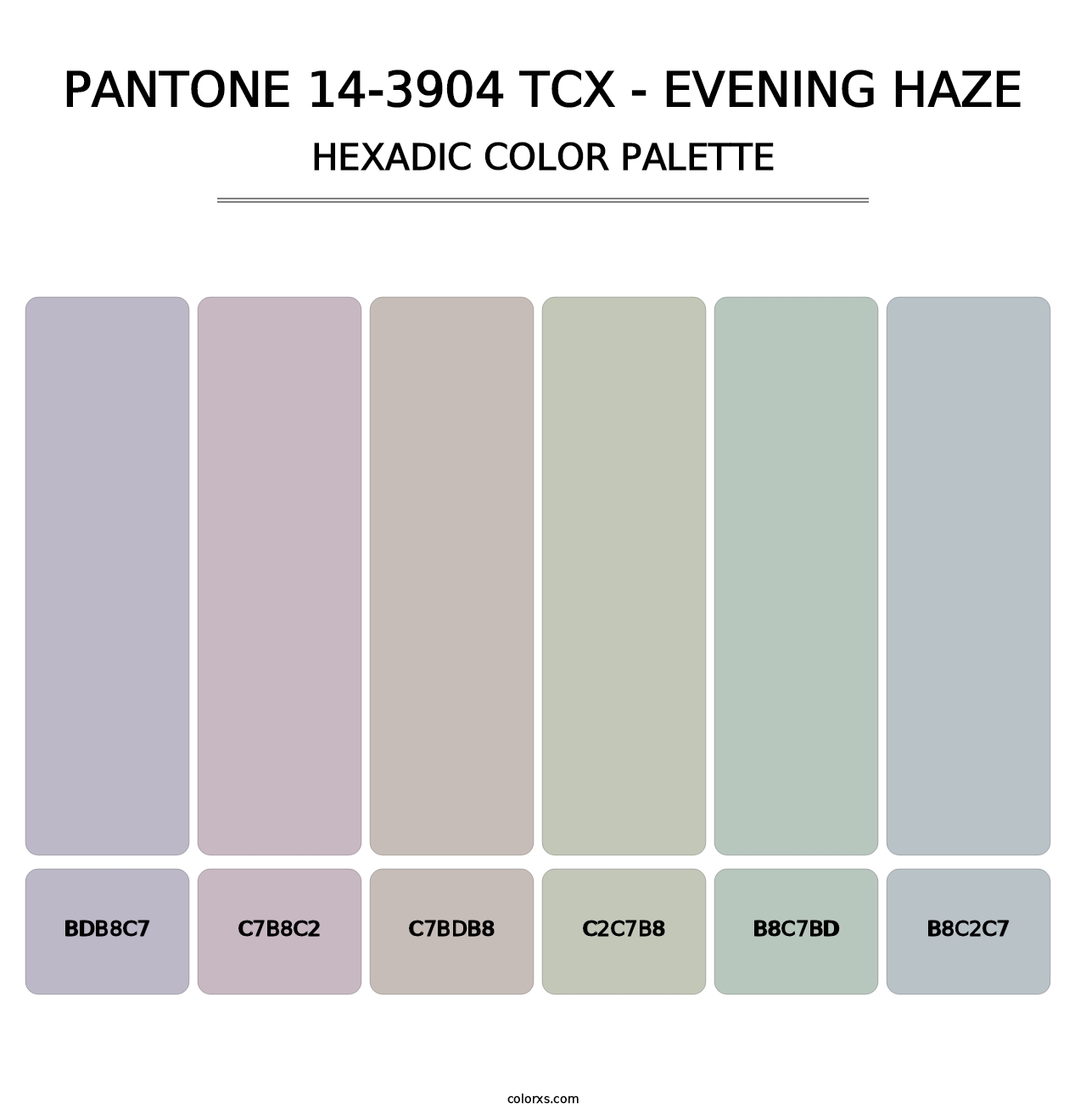 PANTONE 14-3904 TCX - Evening Haze - Hexadic Color Palette