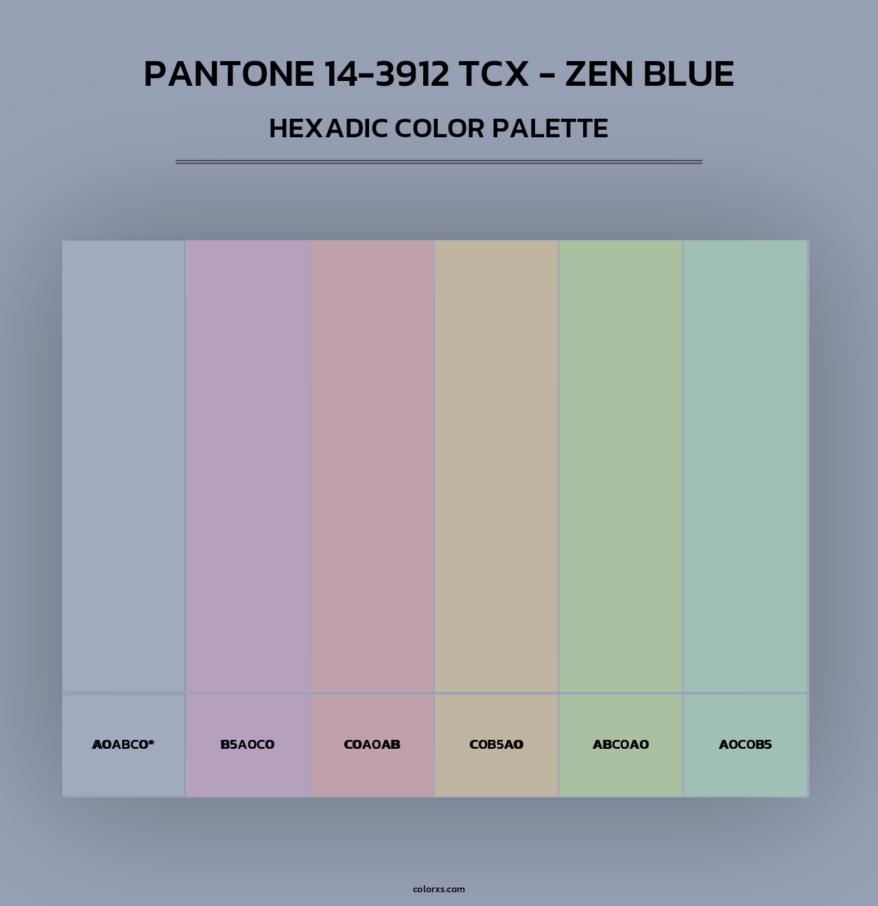PANTONE 14-3912 TCX - Zen Blue - Hexadic Color Palette