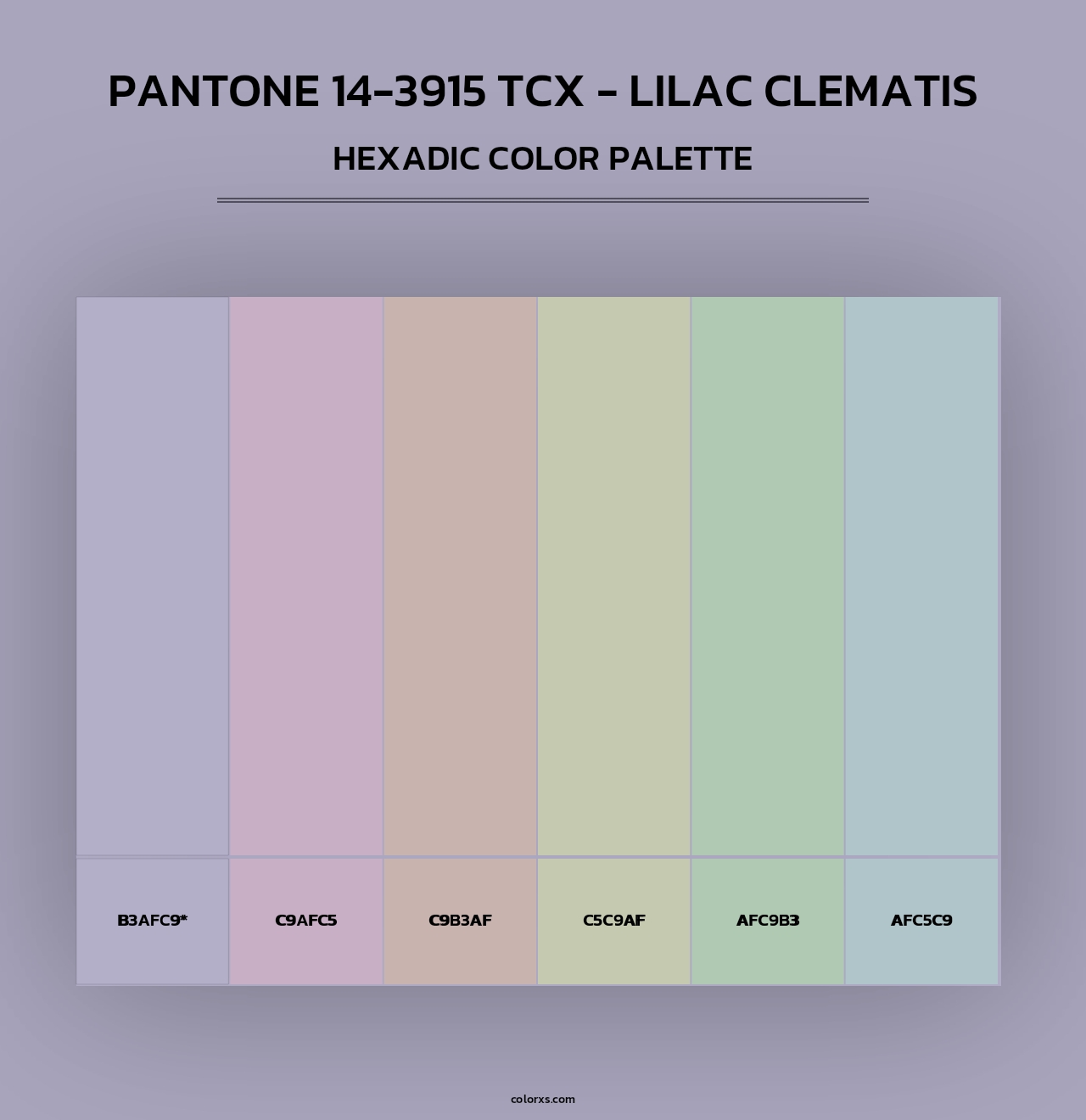 PANTONE 14-3915 TCX - Lilac Clematis - Hexadic Color Palette