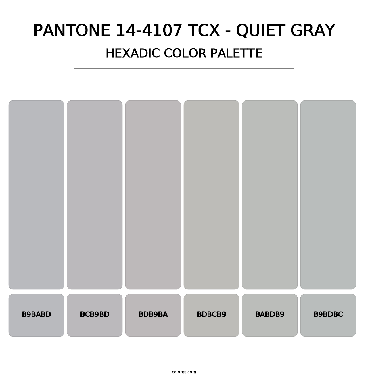 PANTONE 14-4107 TCX - Quiet Gray - Hexadic Color Palette