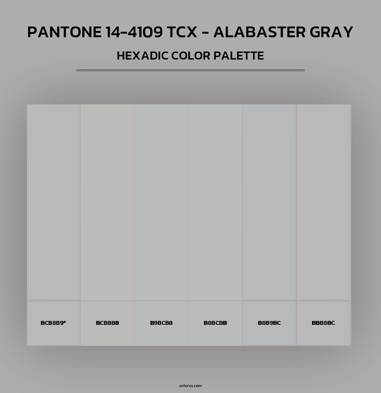Pantone 14-4109 TCX - Alabaster Gray - Hexadic Color Palette