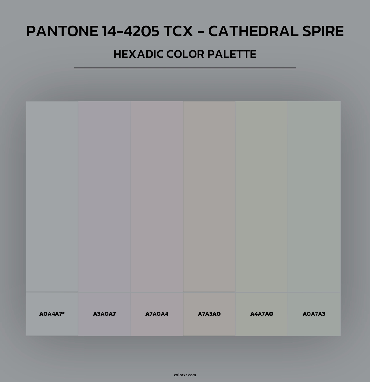 PANTONE 14-4205 TCX - Cathedral Spire - Hexadic Color Palette