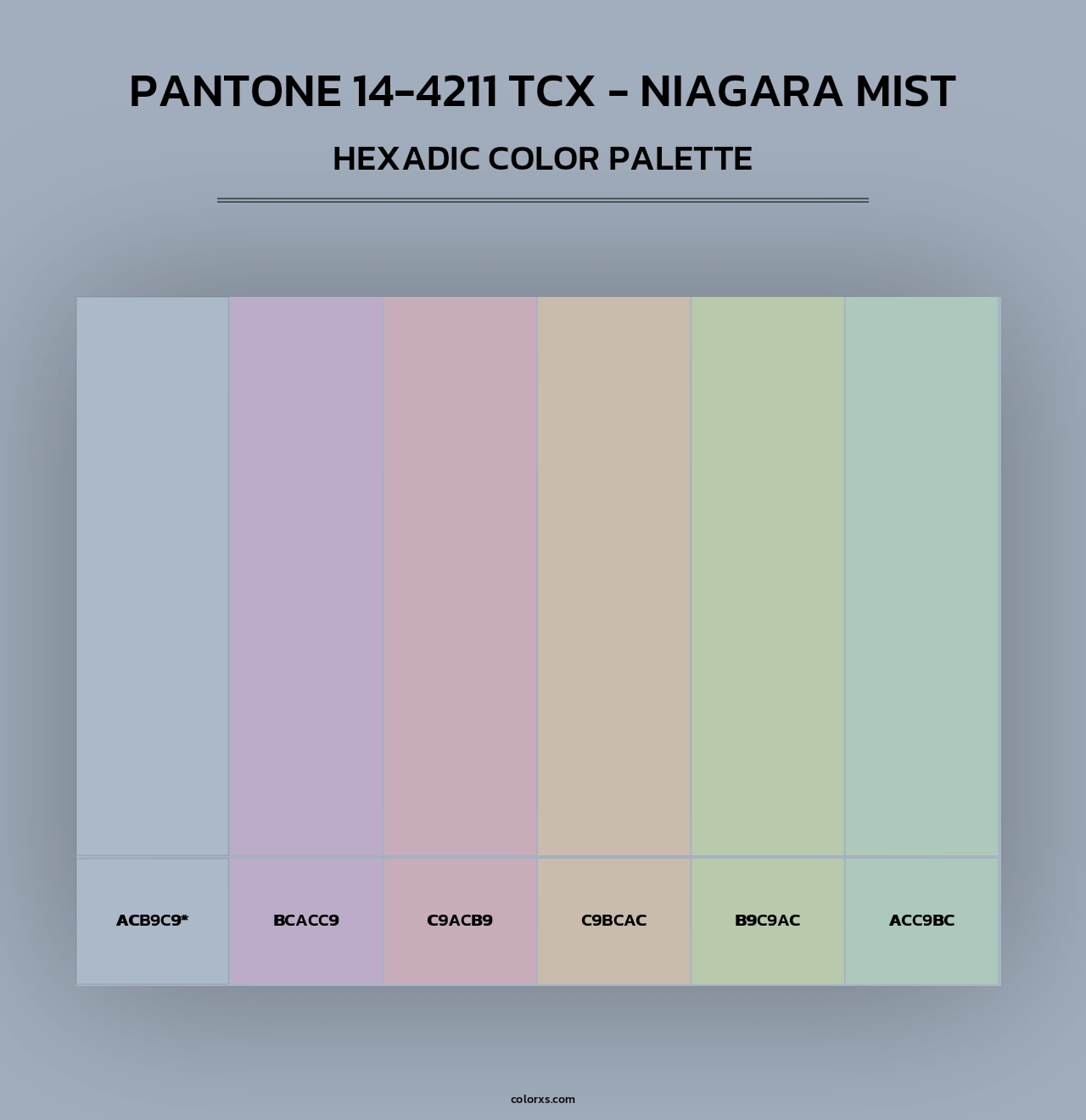 PANTONE 14-4211 TCX - Niagara Mist - Hexadic Color Palette