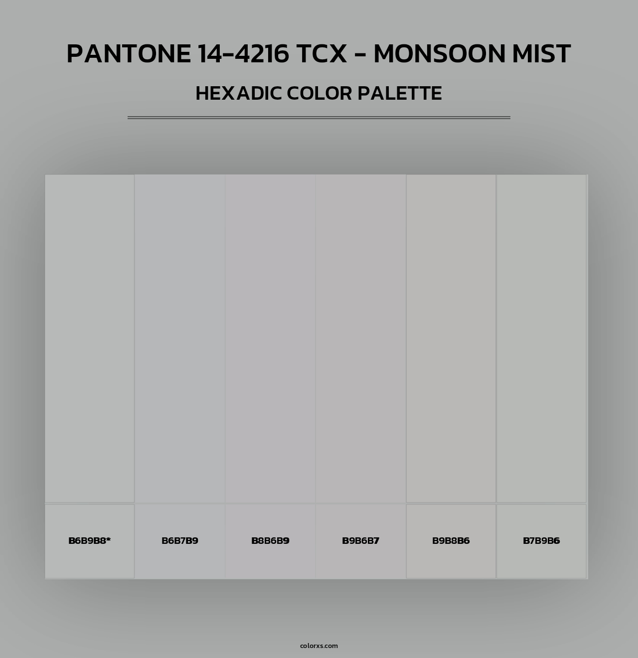 PANTONE 14-4216 TCX - Monsoon Mist - Hexadic Color Palette