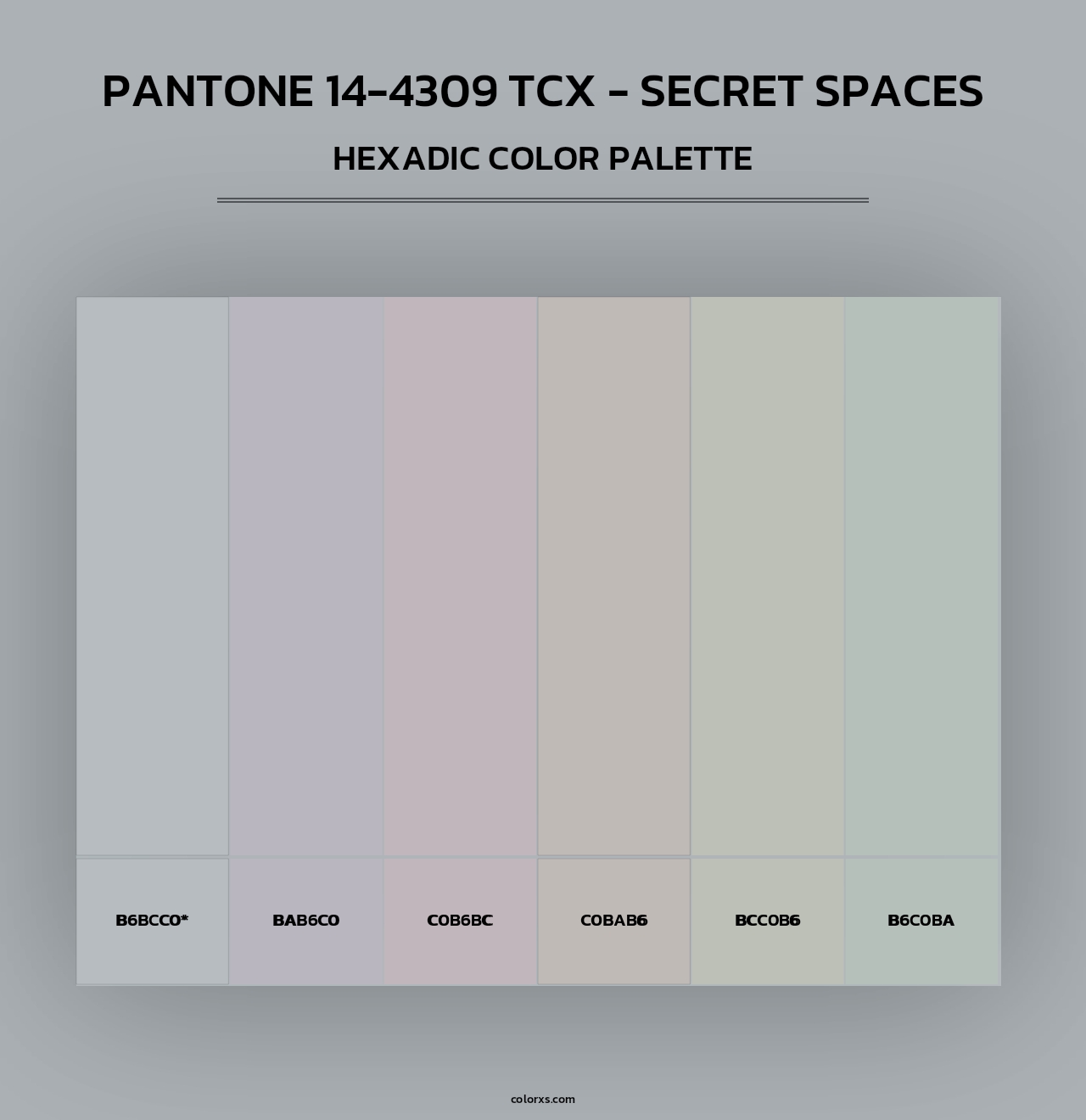 PANTONE 14-4309 TCX - Secret Spaces - Hexadic Color Palette