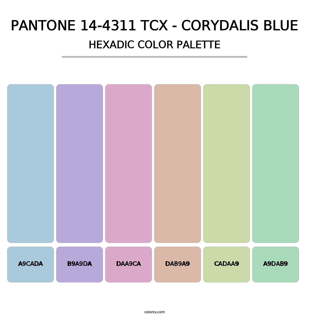PANTONE 14-4311 TCX - Corydalis Blue - Hexadic Color Palette