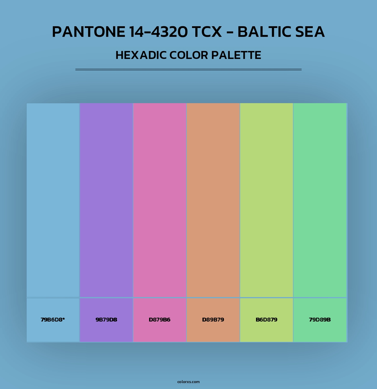 Pantone 14-4320 TCX - Baltic Sea - Hexadic Color Palette