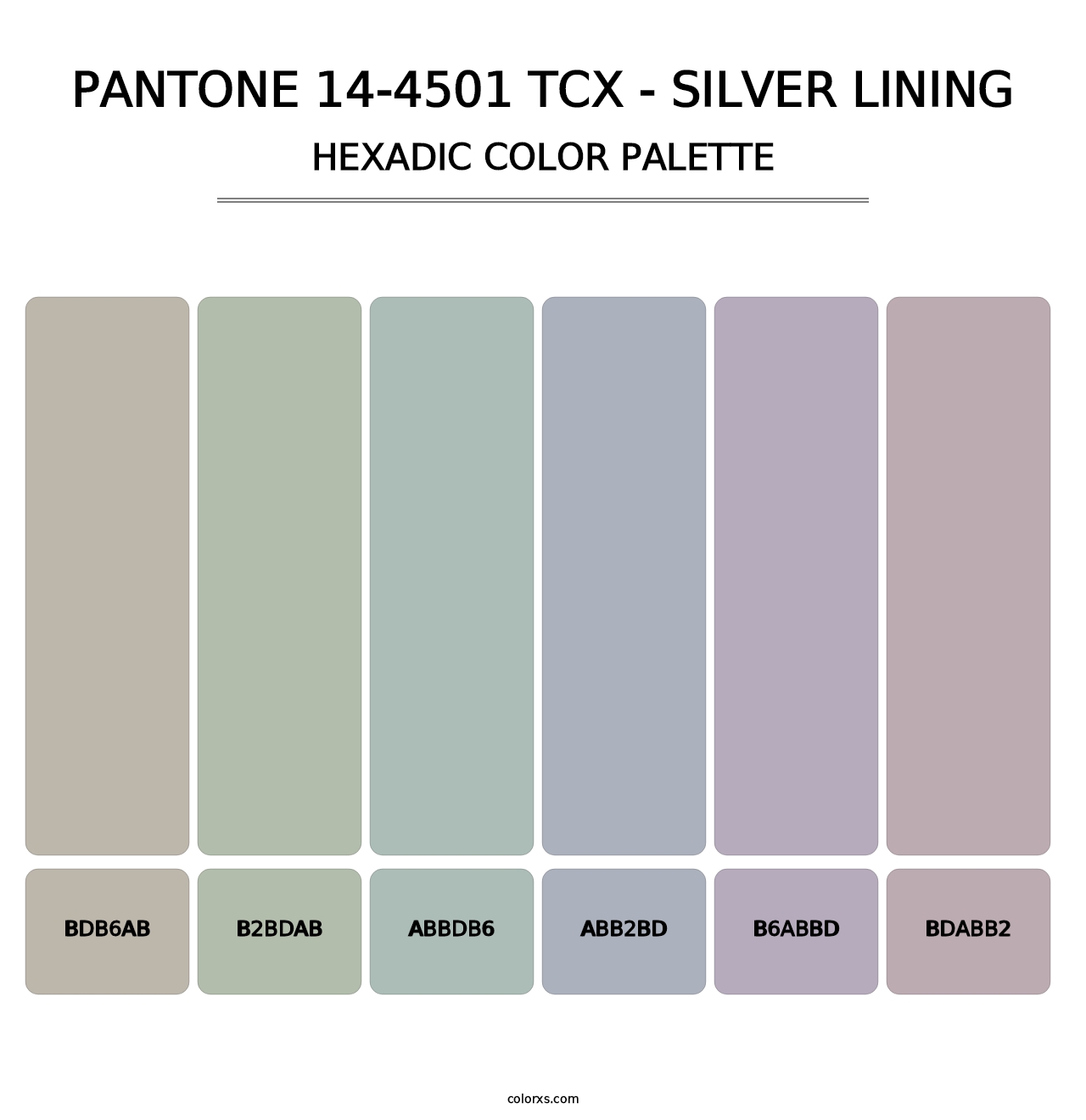 PANTONE 14-4501 TCX - Silver Lining - Hexadic Color Palette