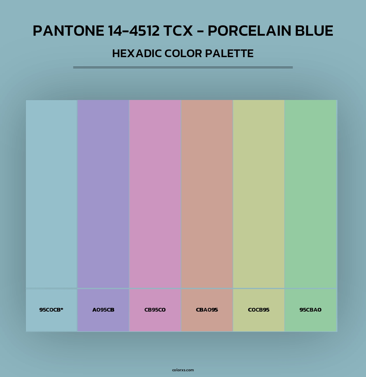 PANTONE 14-4512 TCX - Porcelain Blue - Hexadic Color Palette