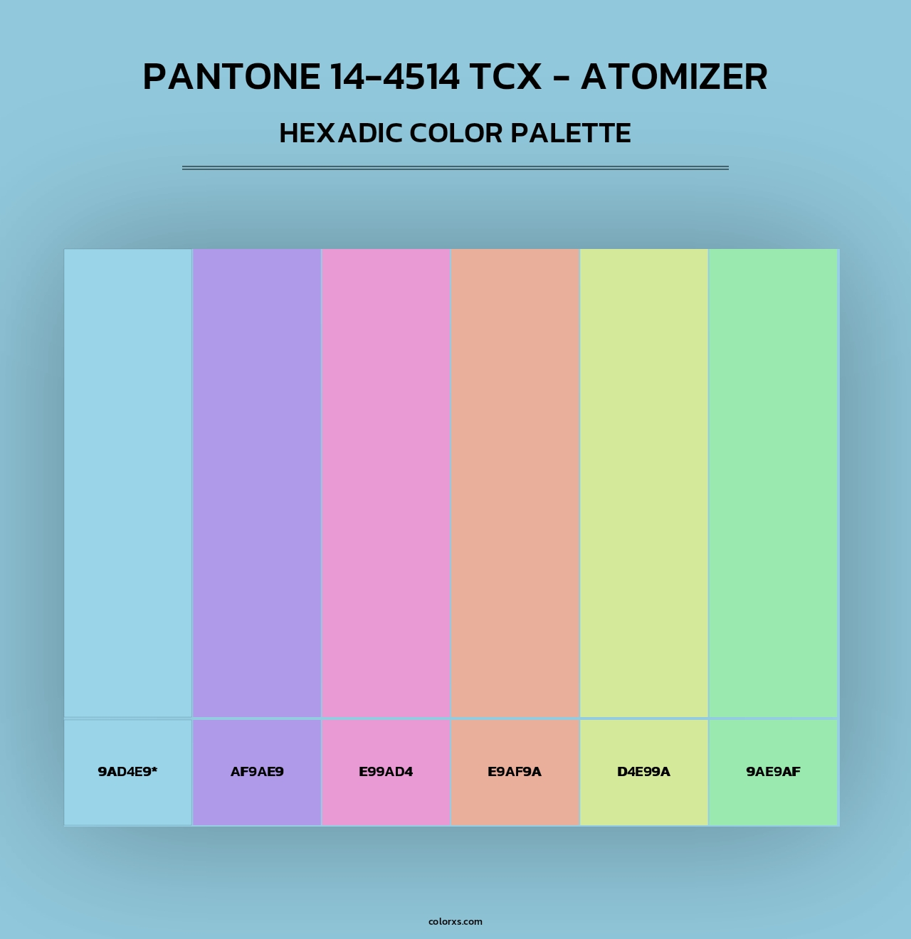 PANTONE 14-4514 TCX - Atomizer - Hexadic Color Palette