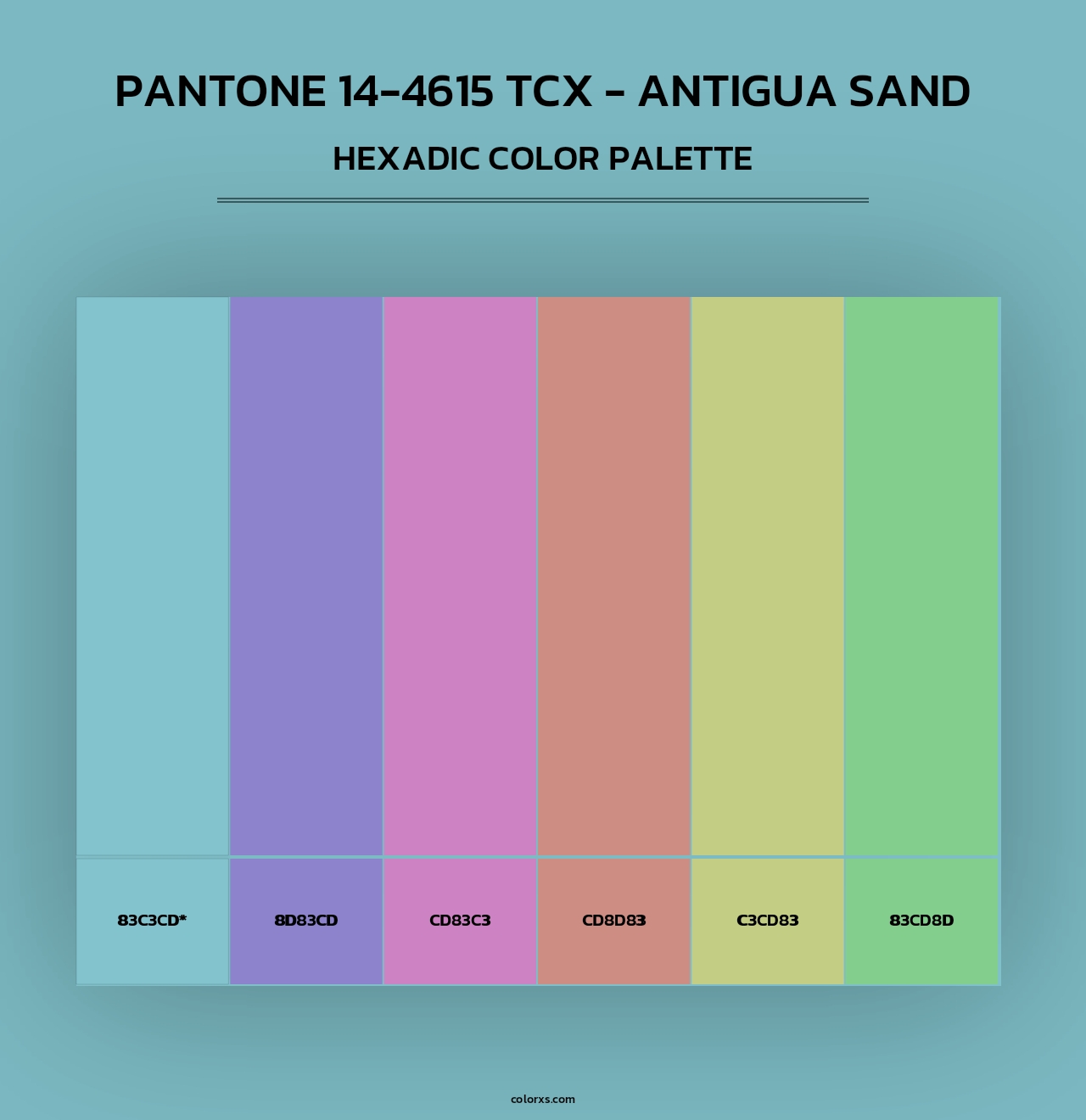 Pantone 14-4615 TCX - Antigua Sand - Hexadic Color Palette