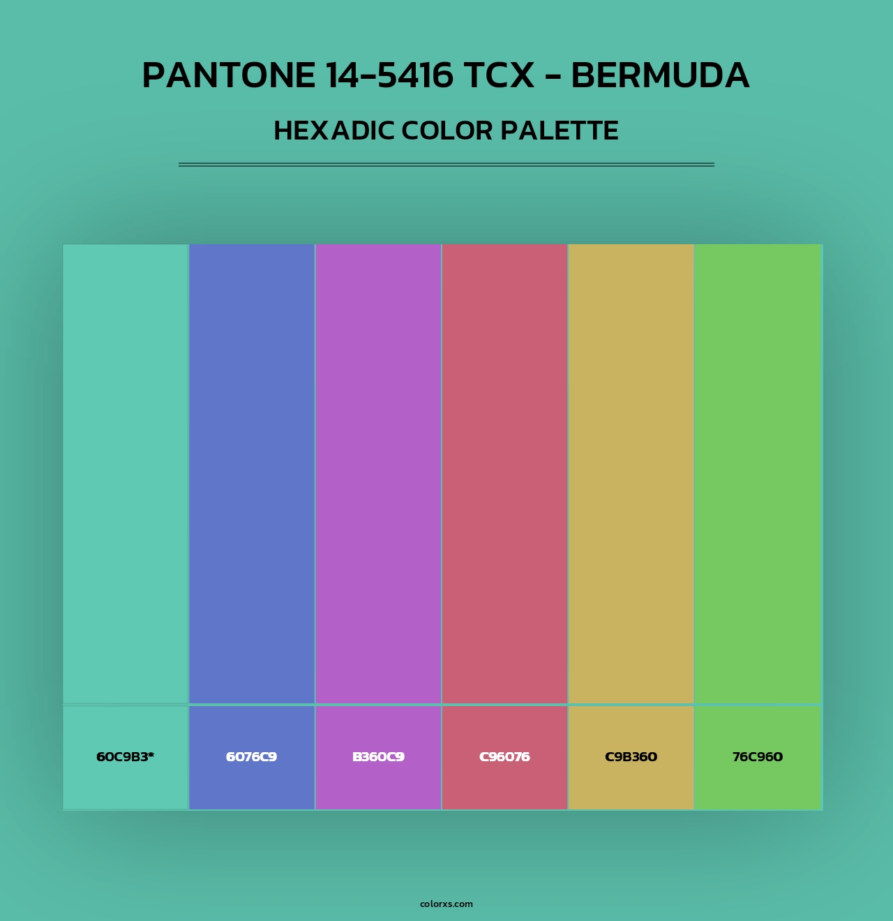PANTONE 14-5416 TCX - Bermuda - Hexadic Color Palette