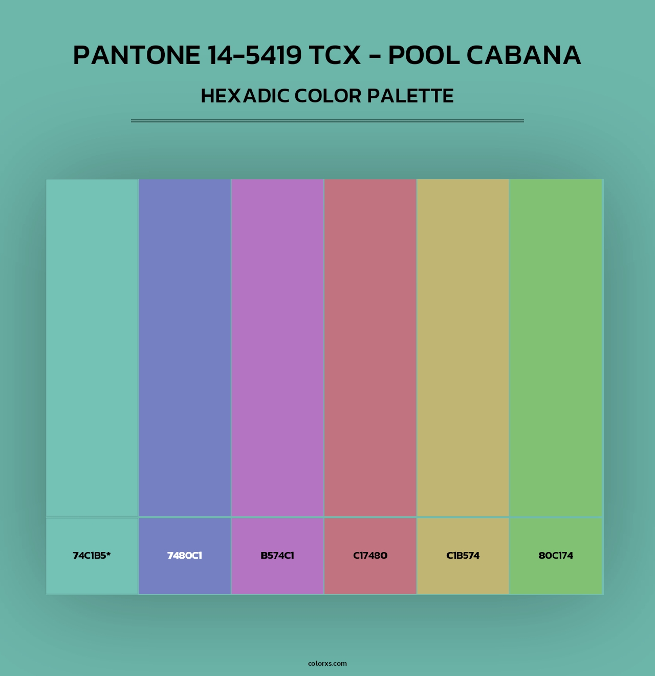 PANTONE 14-5419 TCX - Pool Cabana - Hexadic Color Palette
