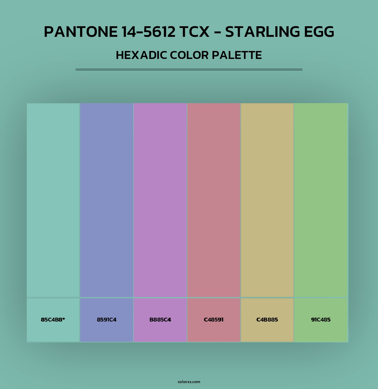 Pantone 14-5612 TCX - Starling Egg - Hexadic Color Palette