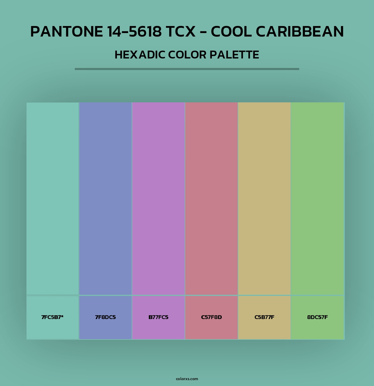 PANTONE 14-5618 TCX - Cool Caribbean - Hexadic Color Palette