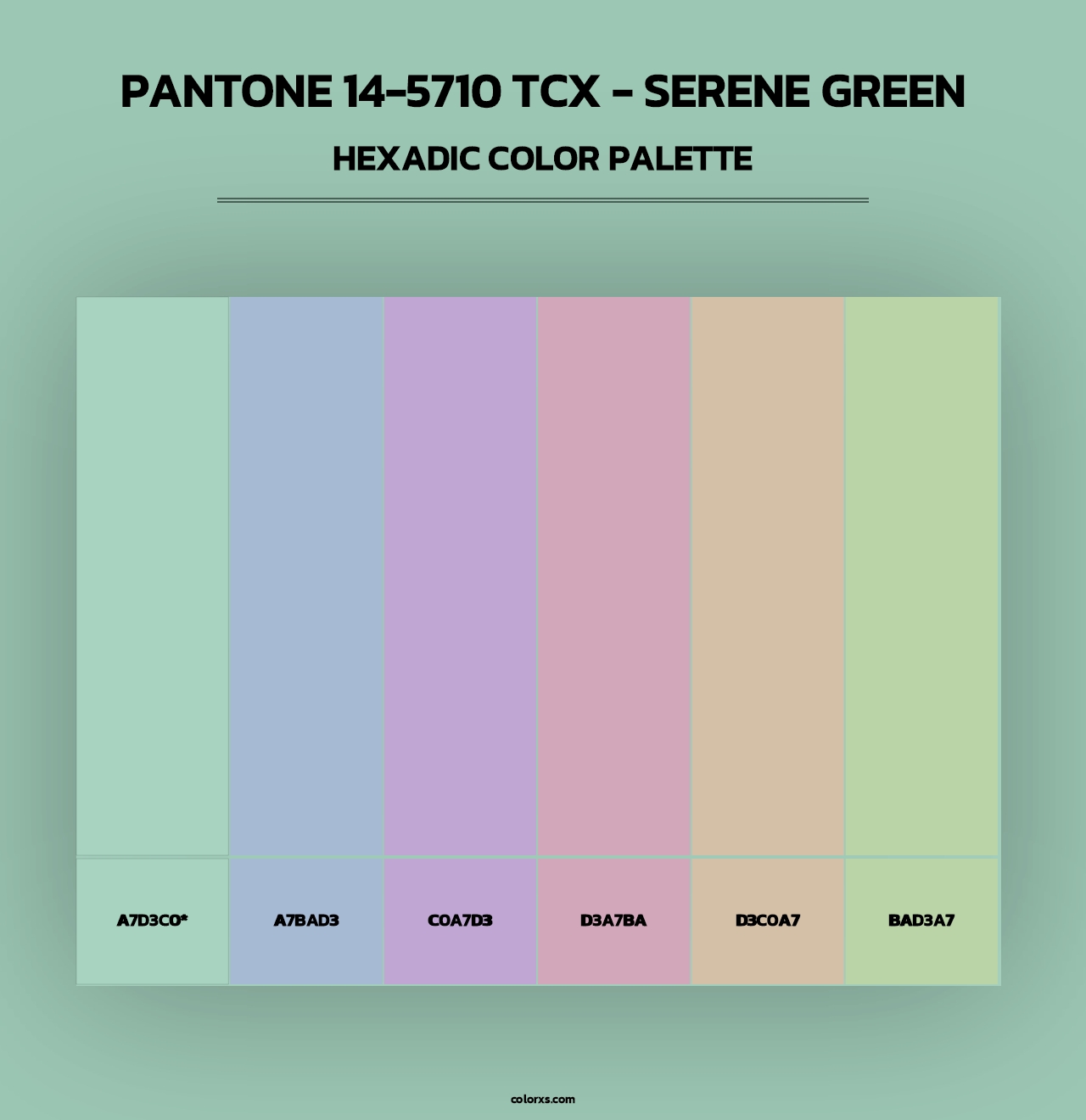 Pantone 14-5710 TCX - Serene Green - Hexadic Color Palette
