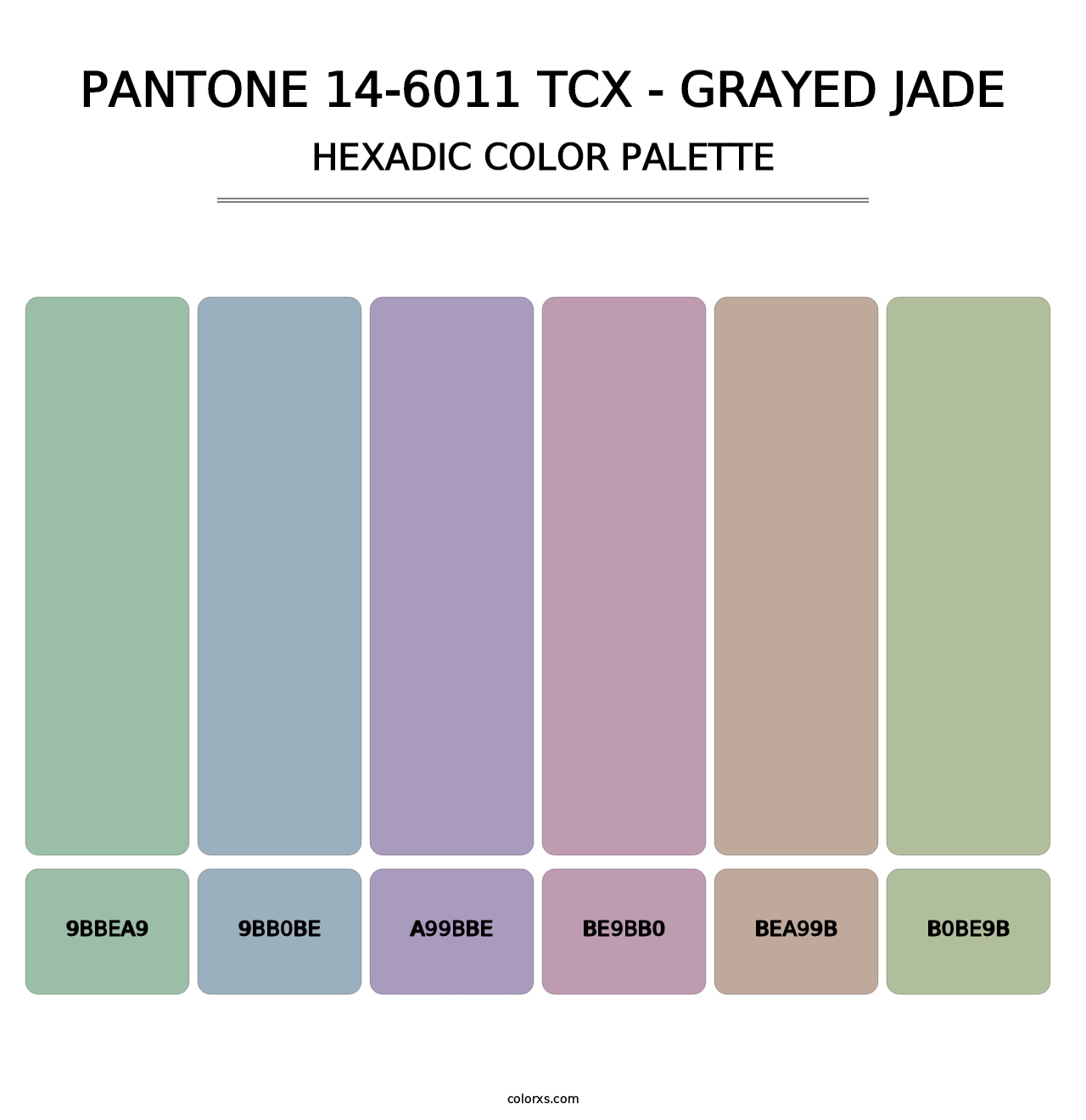 PANTONE 14-6011 TCX - Grayed Jade - Hexadic Color Palette