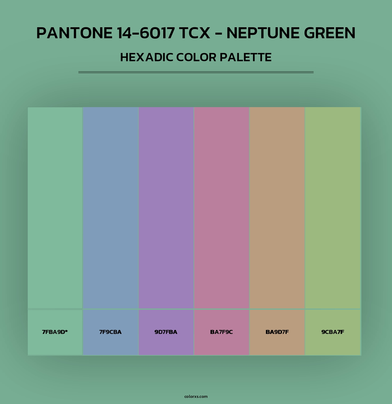 Pantone 14-6017 TCX - Neptune Green - Hexadic Color Palette